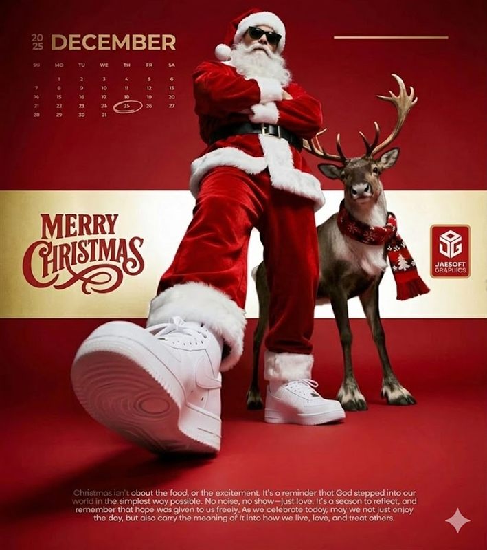 Christmas Calendar Typographic Poster